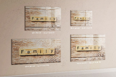 Magnetic dry erase board Family lettering