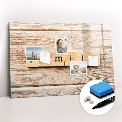 Magnetic dry erase board Family lettering
