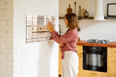 Magnetic dry erase board Family lettering