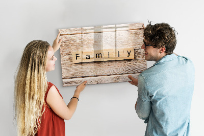 Magnetic dry erase board Family lettering