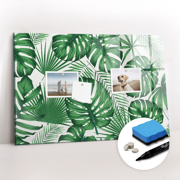 Dry erase magnetic board Monstera leaves