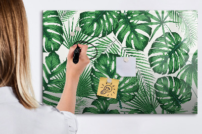Dry erase magnetic board Monstera leaves