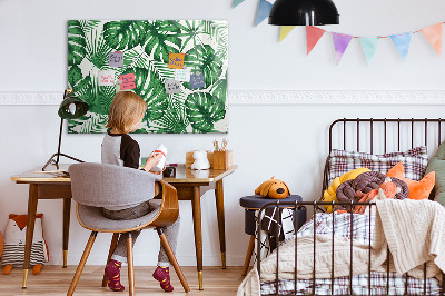 Dry erase magnetic board Monstera leaves