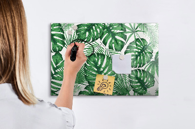 Dry erase magnetic board Monstera leaves