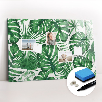Dry erase magnetic board Monstera leaves