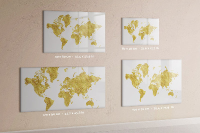 Magnetic dry erase board Golden world map
