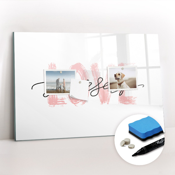 Dry erase magnetic board Love yourself lettering