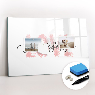 Dry erase magnetic board Love yourself lettering
