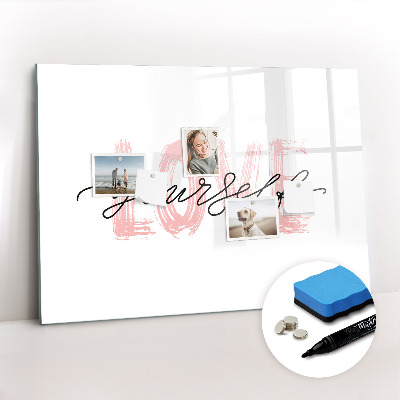 Dry erase magnetic board Love yourself lettering