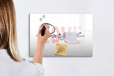 Dry erase magnetic board Love yourself lettering