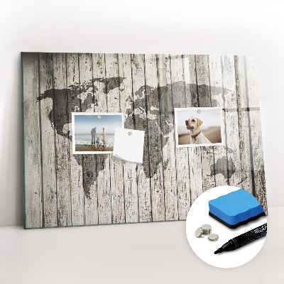 Magnetic dry erase board Board world map