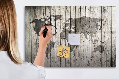 Magnetic dry erase board Board world map