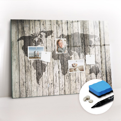 Magnetic writing board Board world map