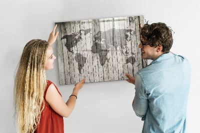 Magnetic dry erase board Board world map