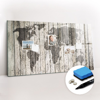 Magnetic dry erase board Board world map