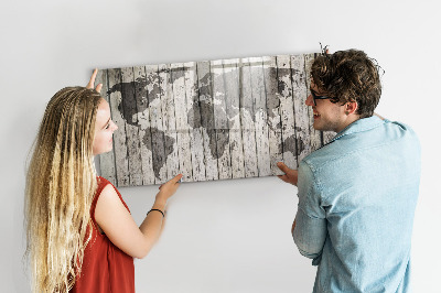 Magnetic dry erase board Board world map
