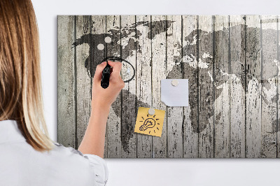 Magnetic dry erase board Board world map