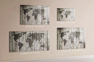 Magnetic dry erase board Board world map