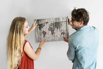 Magnetic dry erase board Board world map
