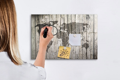 Magnetic dry erase board Board world map