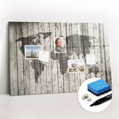 Magnetic dry erase board Board world map