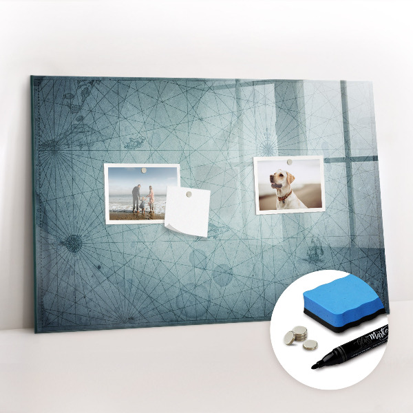 Magnetic dry erase board Vintage map