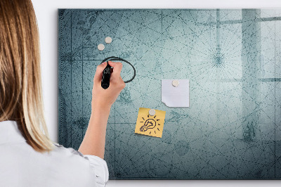 Magnetic writing board Vintage map