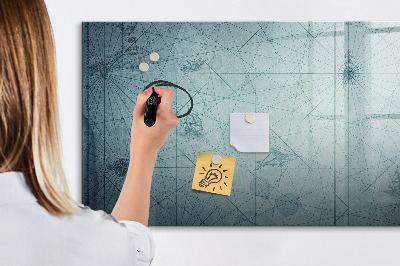 Magnetic writing board Vintage map