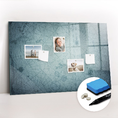 Magnetic dry erase board Vintage map