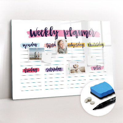 Dry erase magnetic board Handwritten planner