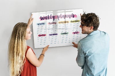 Dry erase magnetic board Handwritten planner
