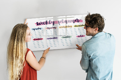 Dry erase magnetic board Handwritten planner