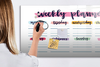 Dry erase magnetic board Handwritten planner