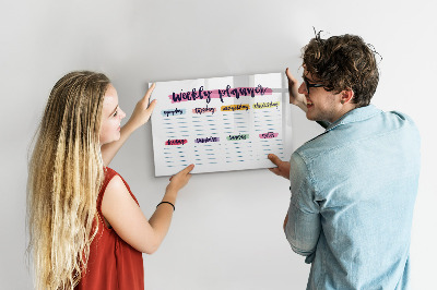 Dry erase magnetic board Handwritten planner