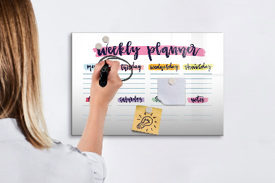 Dry erase magnetic board Handwritten planner