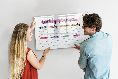 Dry erase magnetic board Handwritten planner