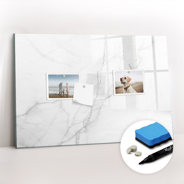 Dry erase magnetic board Decorative marble