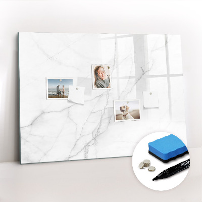 Dry erase magnetic board Decorative marble