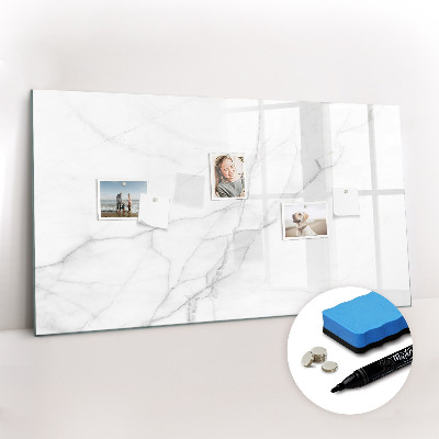 Dry erase magnetic board Decorative marble