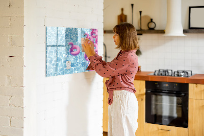 Magnetic dry erase board Dandelions flamingos