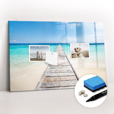 Dry erase magnetic board Tropical island