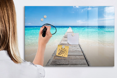 Dry erase magnetic board Tropical island