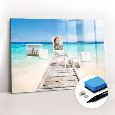 Dry erase magnetic board Tropical island