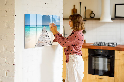 Dry erase magnetic board Tropical island