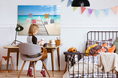 Dry erase magnetic board Tropical island