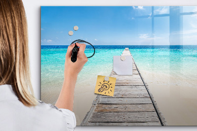 Dry erase magnetic board Tropical island