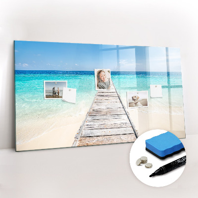 Dry erase magnetic board Tropical island