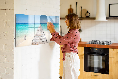 Dry erase magnetic board Tropical island