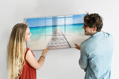 Dry erase magnetic board Tropical island
