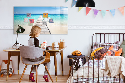 Dry erase magnetic board Tropical island